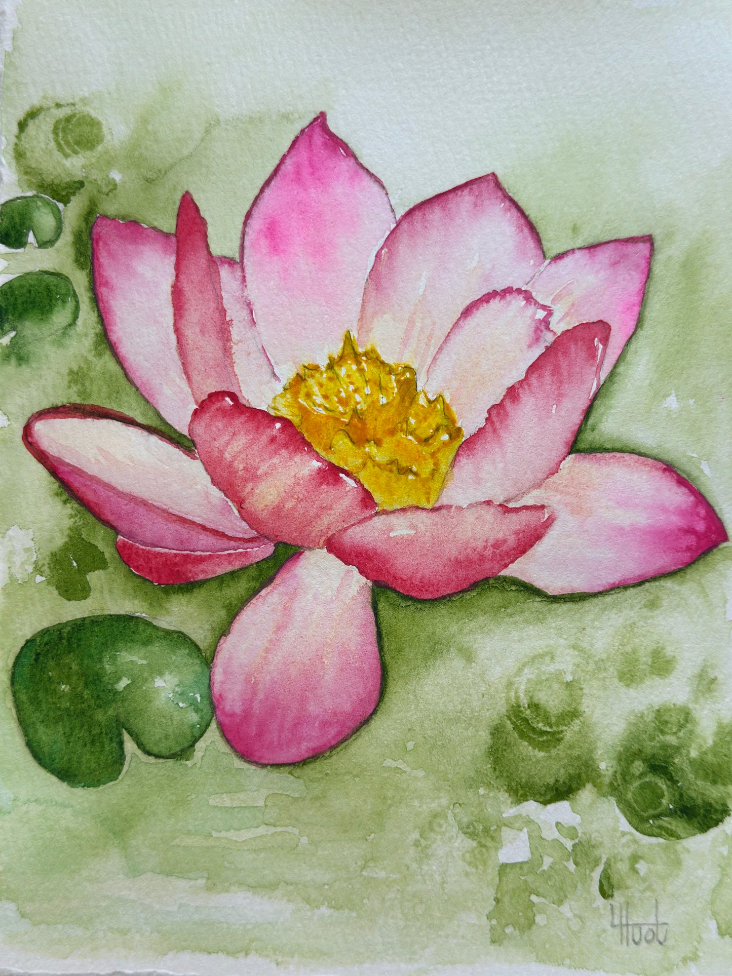 Lotus Flower Beginner's Watercolor Class | A HuArt + Sober Women Duluth Collab