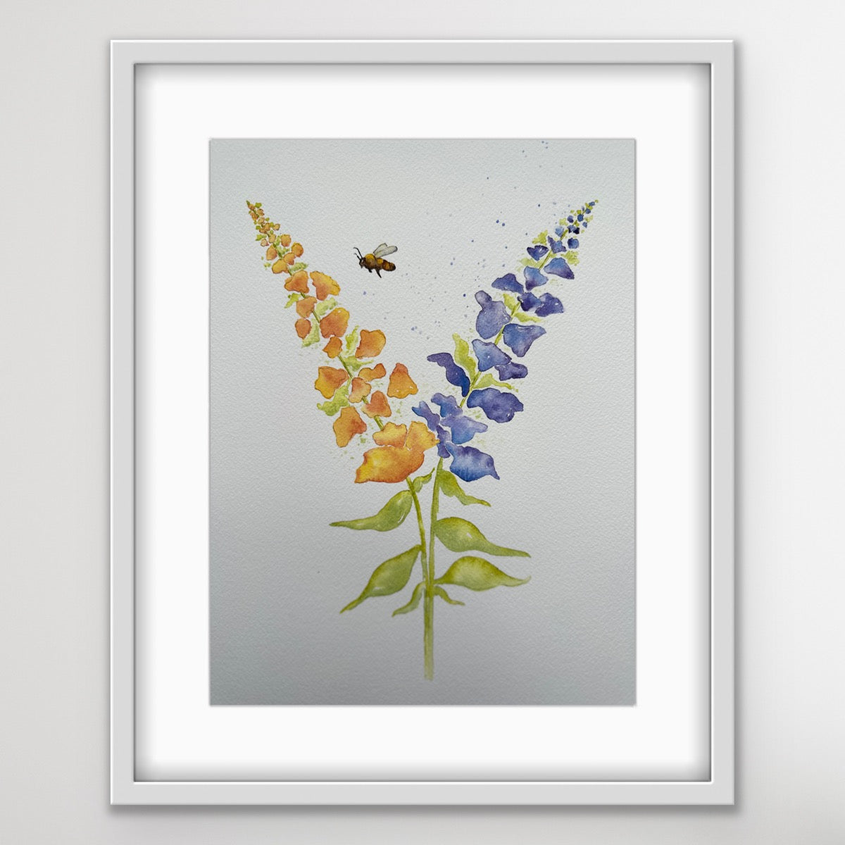 Honey Bee and Snapdragons