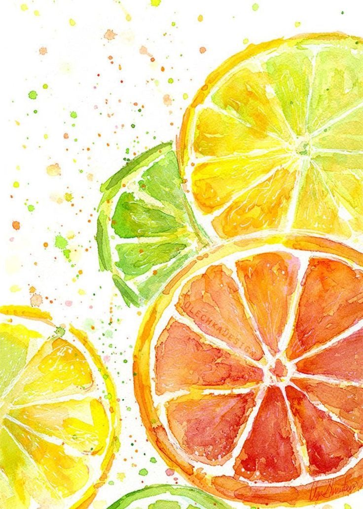 Fruit Study 2 Grapefruit and Lemon Beginners Watercolor Class
