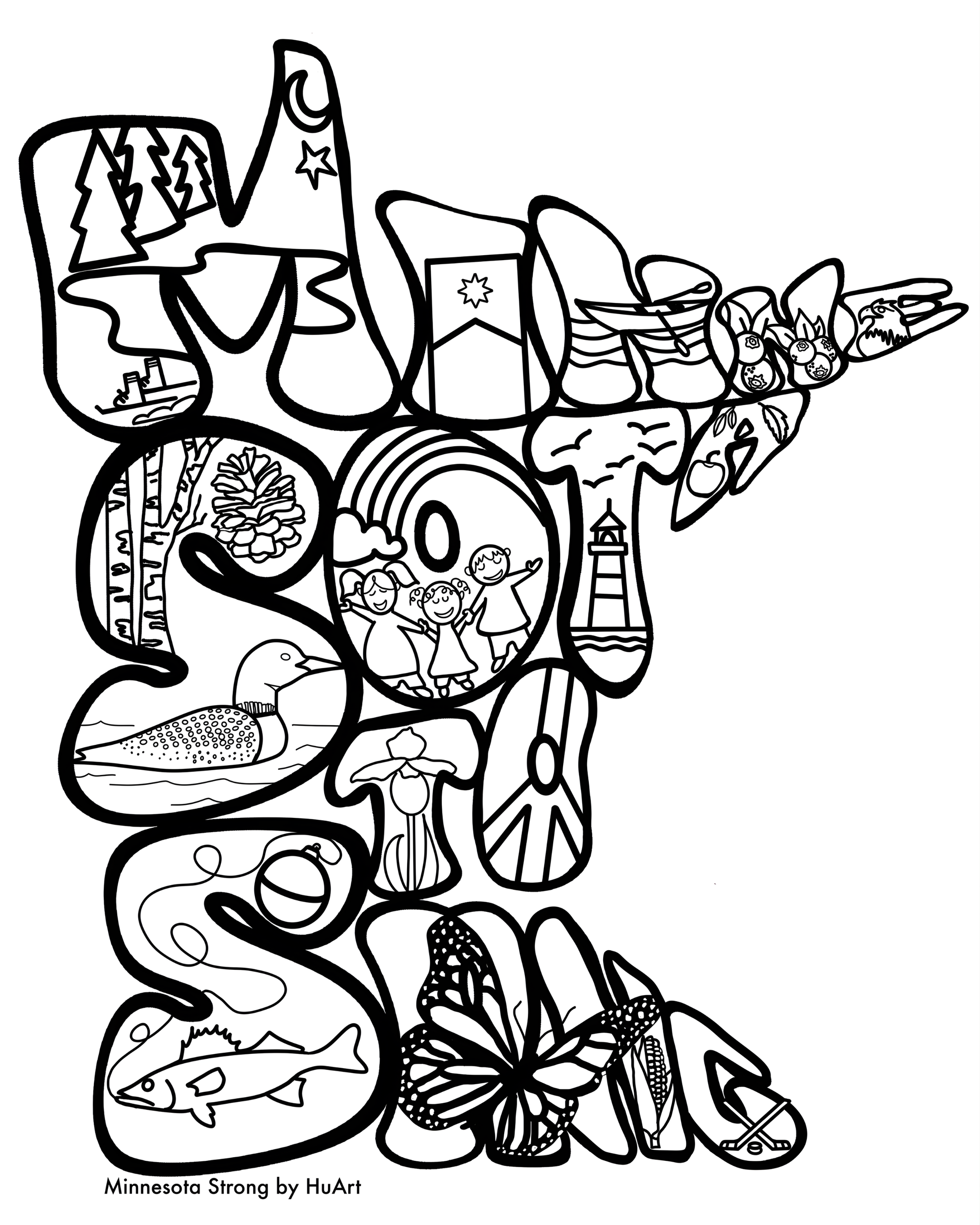 Minnesota Strong Coloring Sheet by HuArt