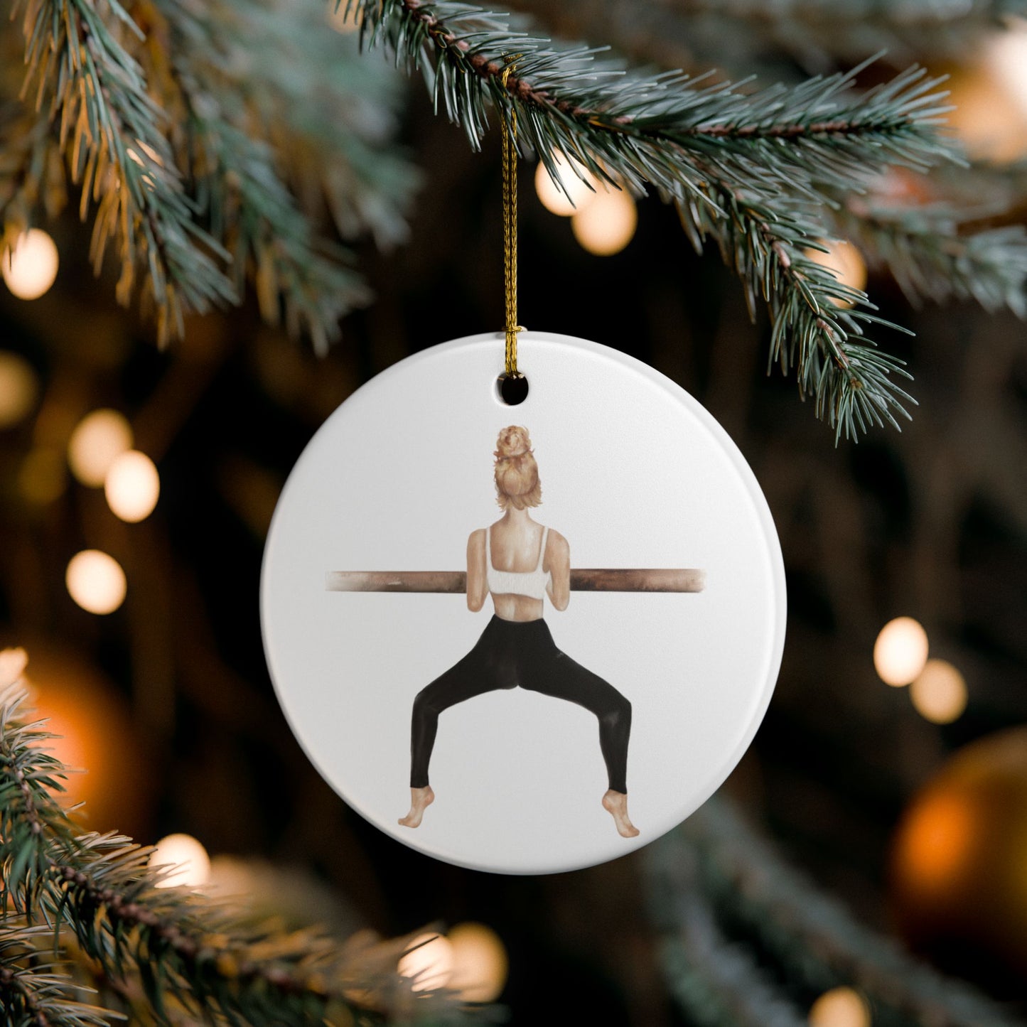 Shake and Barre Ceramic Ornament