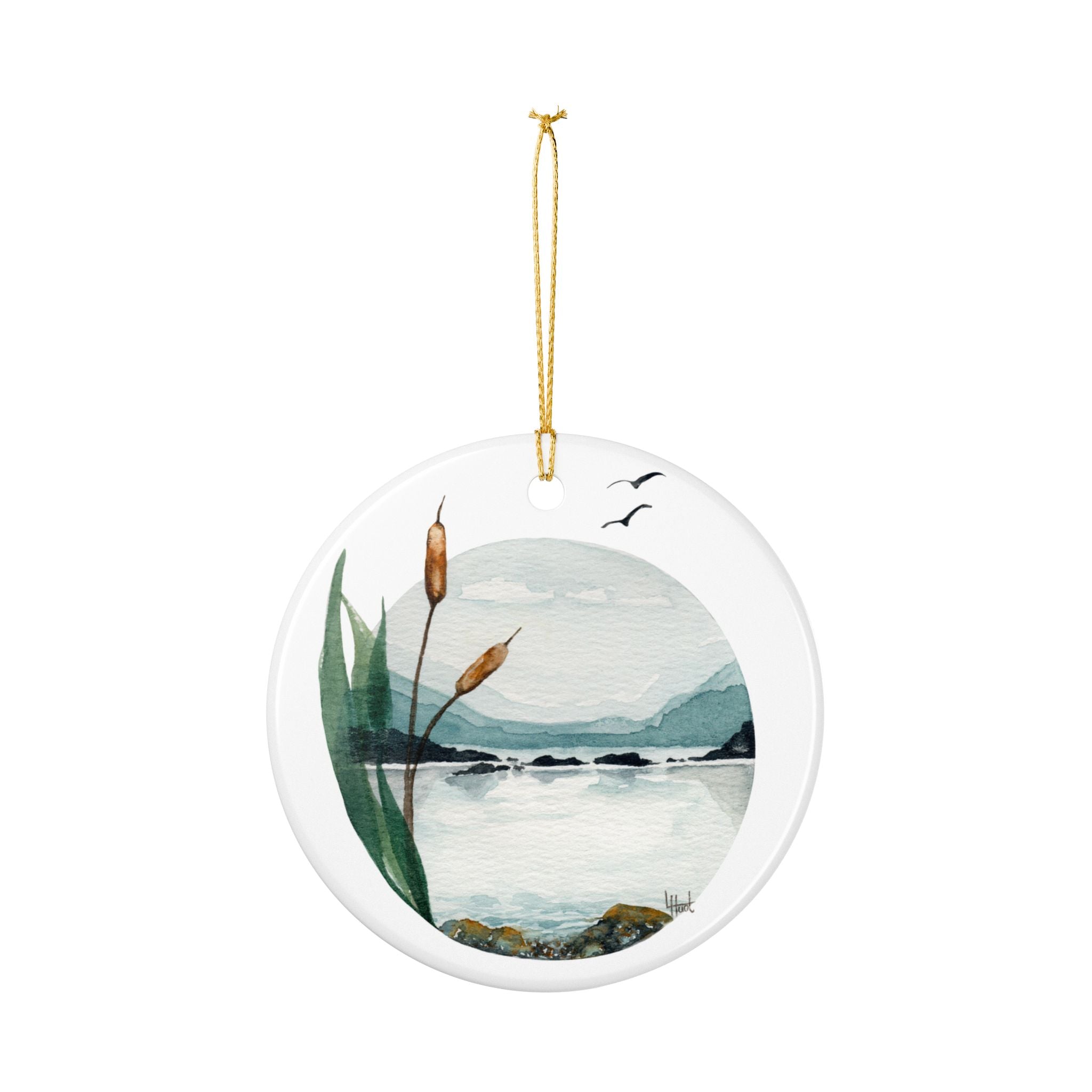 Blue North Watercolor Ceramic Ornament