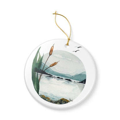 Blue North Watercolor Ceramic Ornament