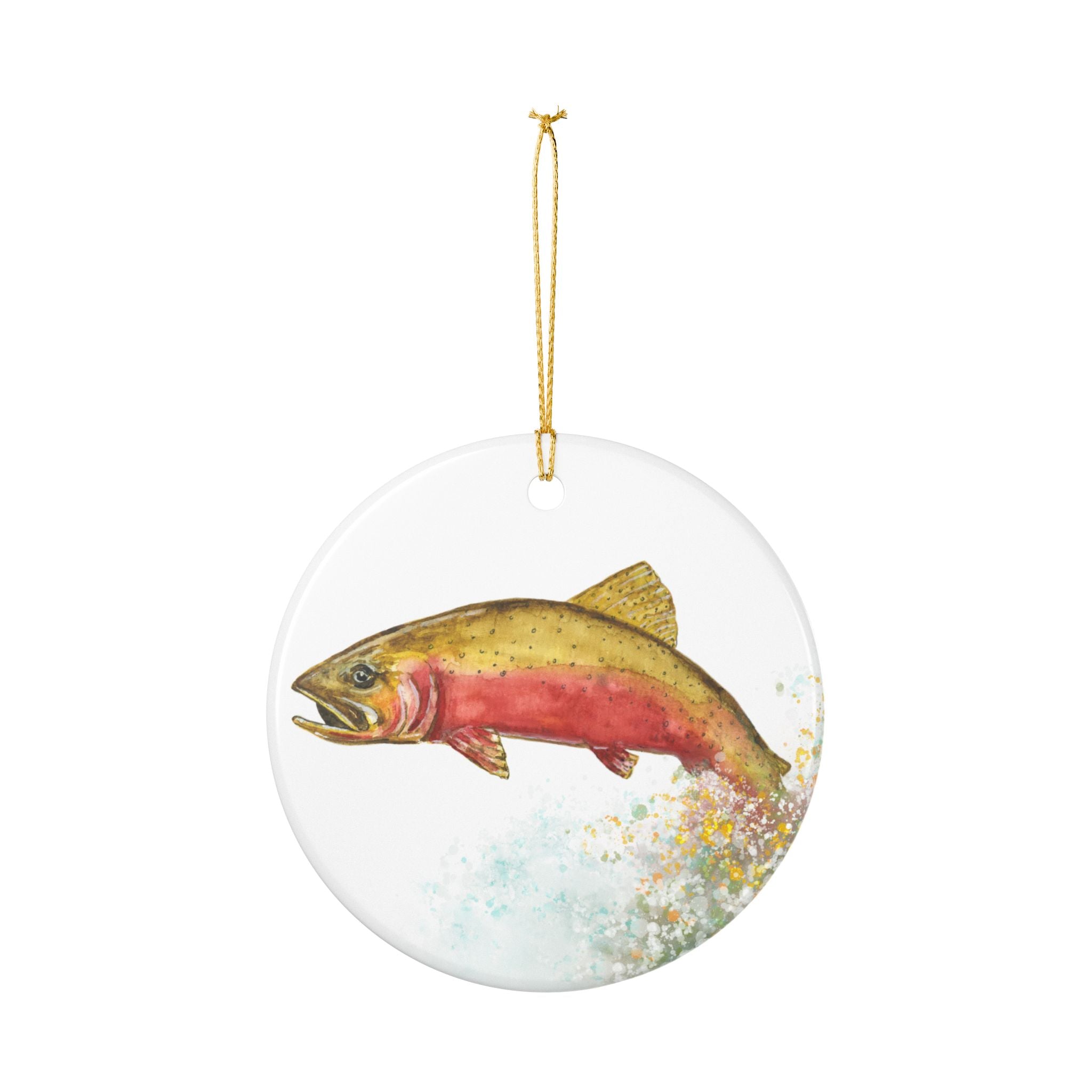 Watercolor Cutthroat Trout Ceramic Ornament