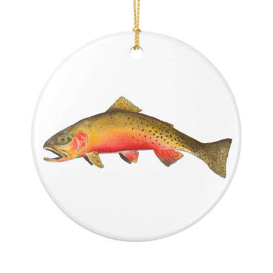 Watercolor Trout Ceramic Ornament