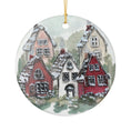 Load image into Gallery viewer, Diane's Winter Walk Watercolor Ceramic Ornament
