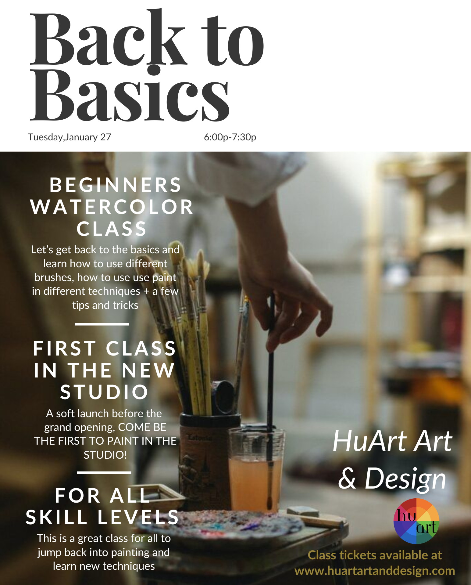 Back to Basics Watercolor Class at HuArt Studio