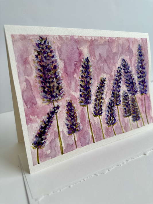"Lavender" Original Watercolor Card