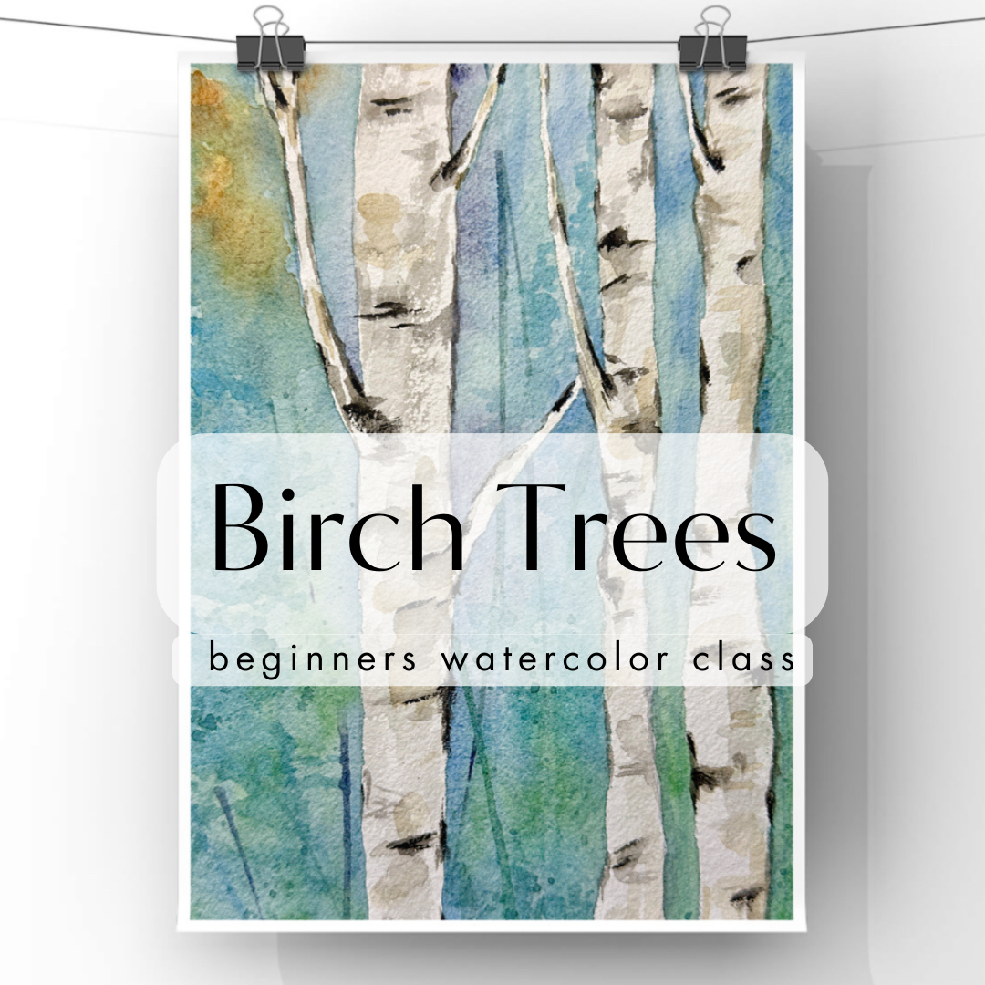 Birch Trees Beginner's Watercolor Class at Island Lake Inn