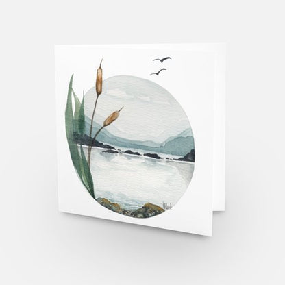 Blue North Watercolor Greeting Card