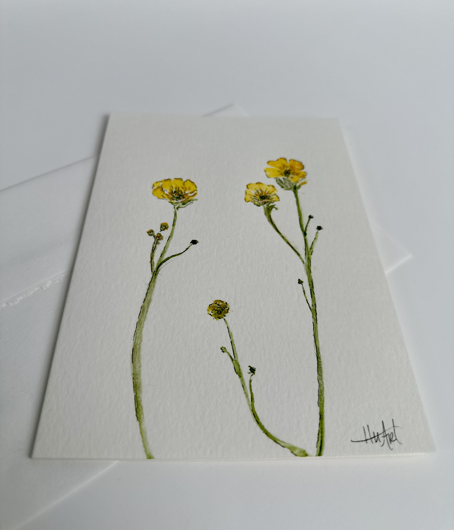 "Buttercups" Original Watercolor Card