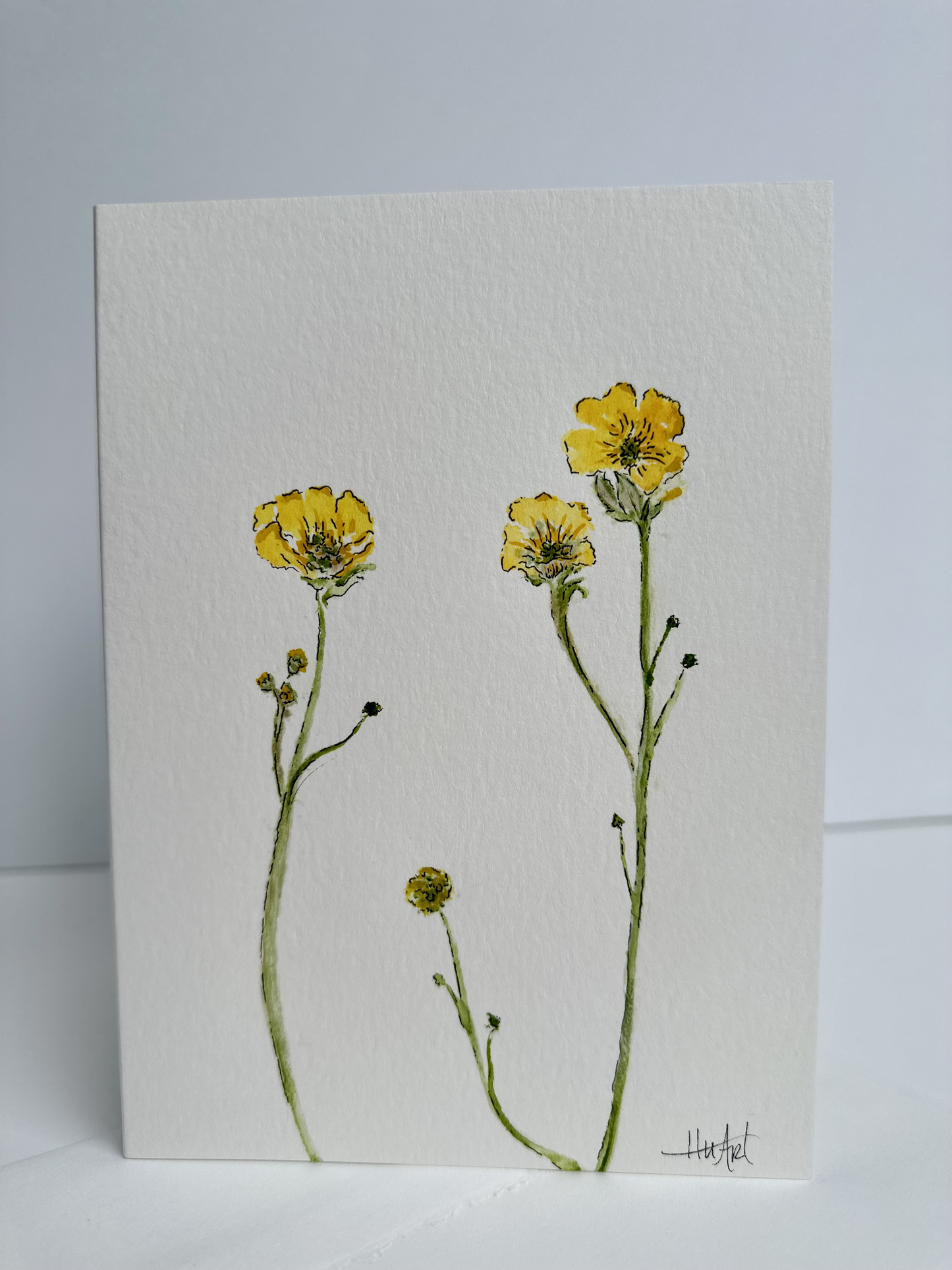 "Buttercups" Original Watercolor Card