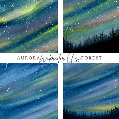 Aurora Forest Watercolor Class at Island Lake Inn