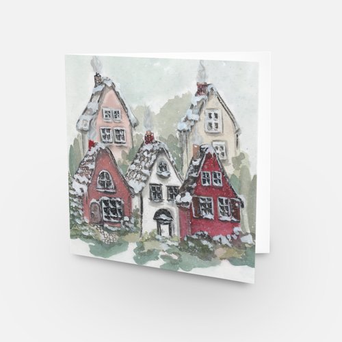 Diane's Winter Walk Watercolor Greeting Card