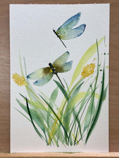 Dragonflies and Wildgrasses Watercolor Class at Island Lake Inn