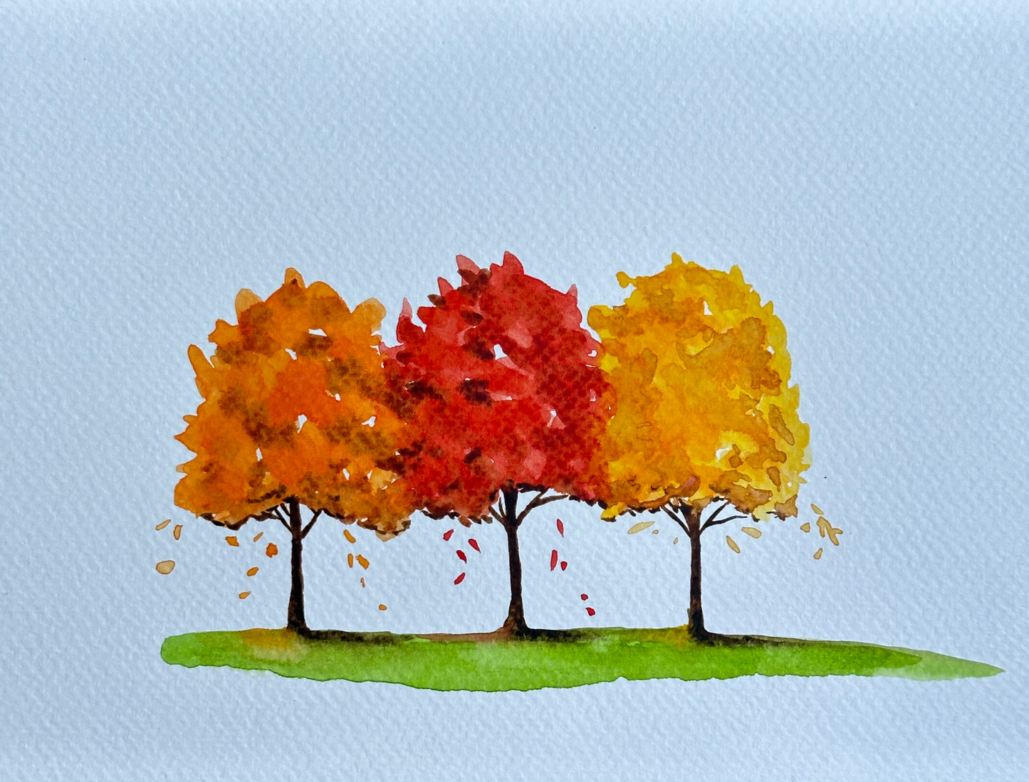 Fall Trees Watercolor Class at The Duluth Tap Exchange