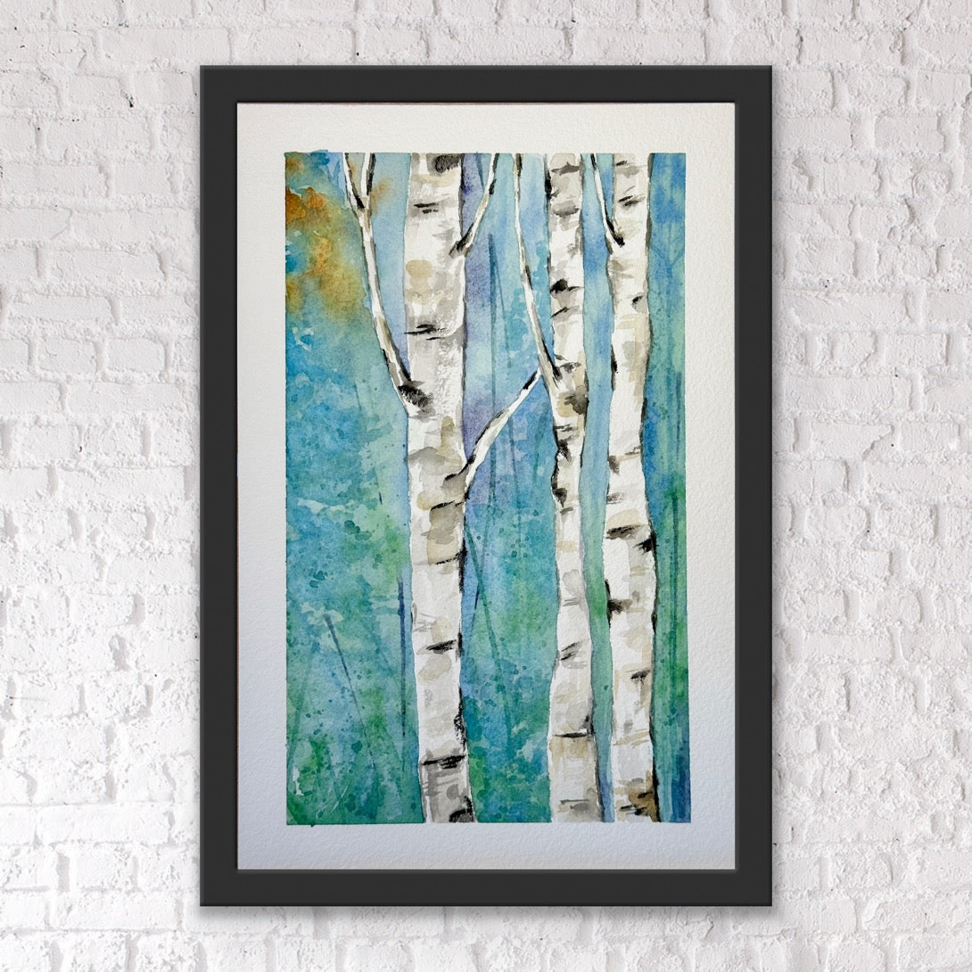 Birch Trees Beginner's Watercolor Class at Island Lake Inn