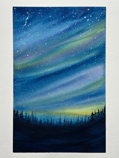 Aurora Forest Watercolor Class at Island Lake Inn