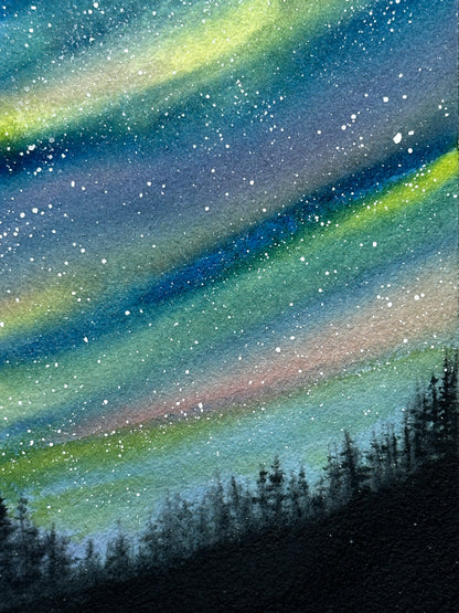 Aurora Forest Watercolor Class at Island Lake Inn