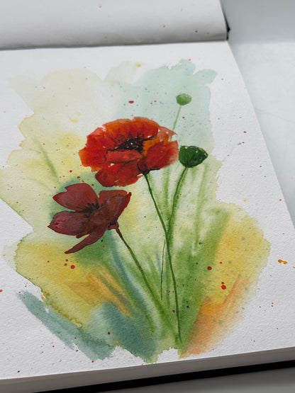 Poppies & Buds Beginner's Watercolor Class at Island Lake Inn