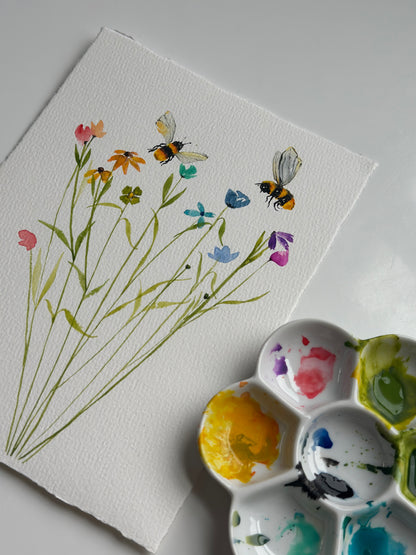 Queen Bee & Blooms Beginners Watercolor Class