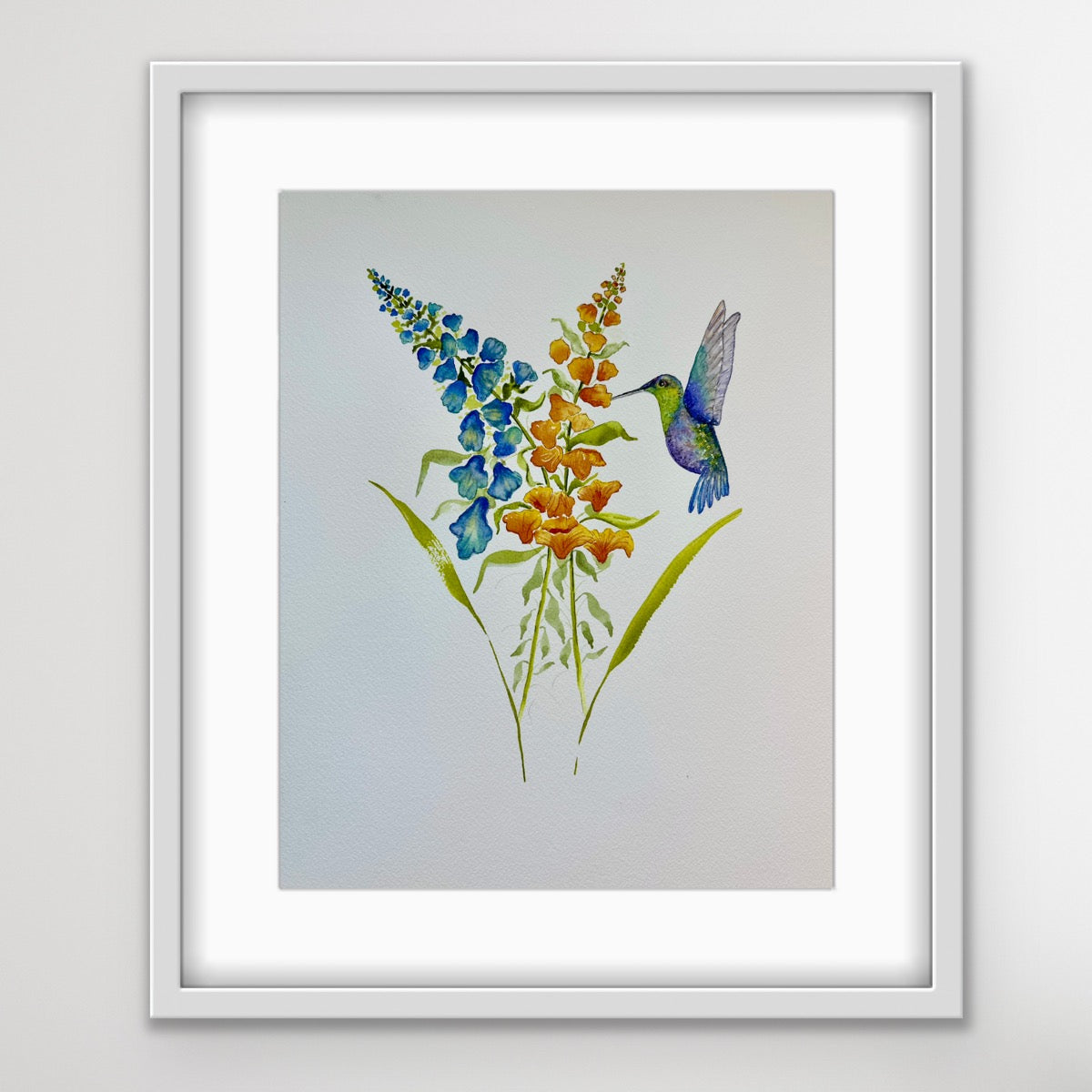 Hummingbird and Snapdragons