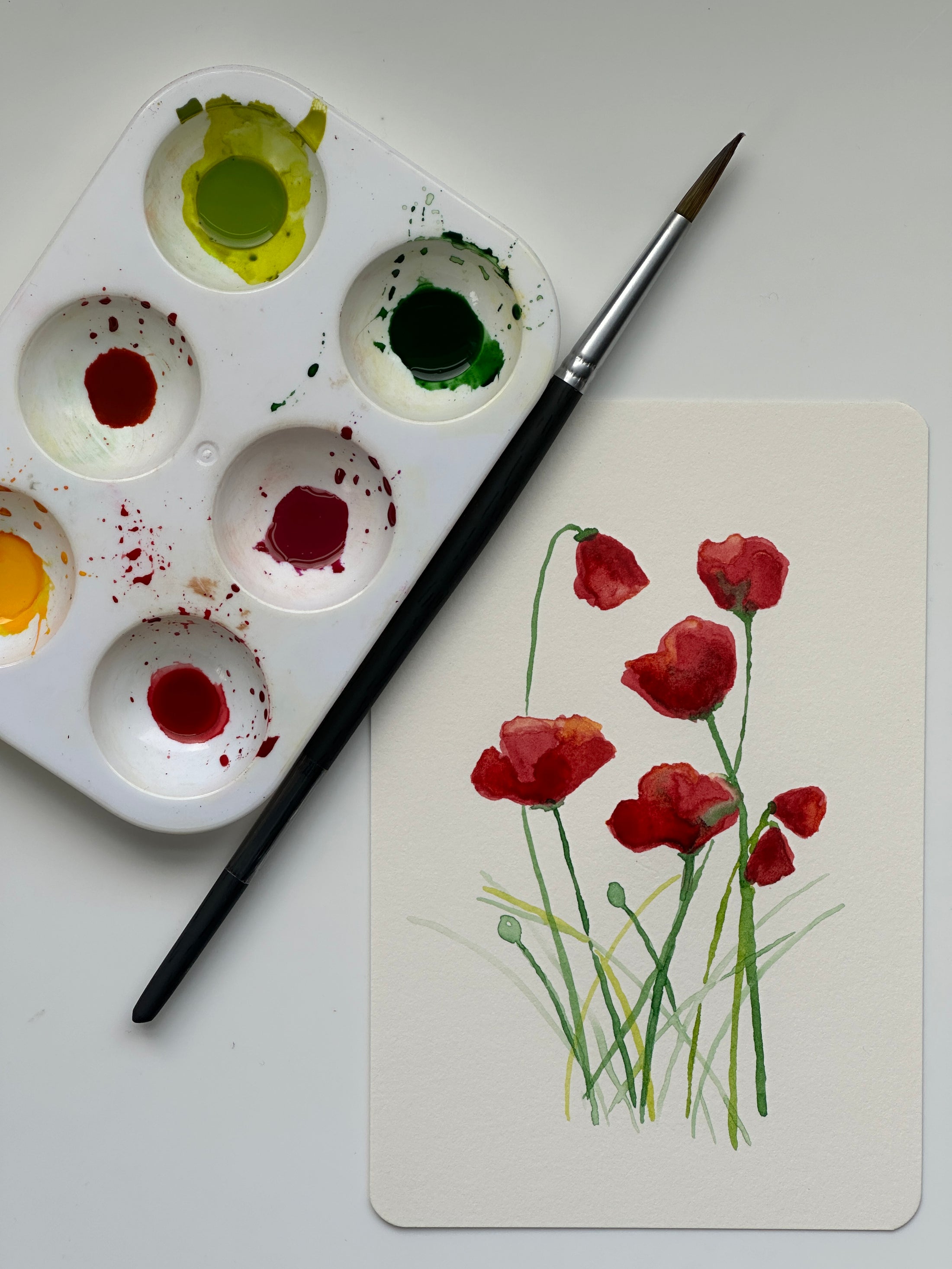 Poppies & Buds Beginner's Watercolor Class at Island Lake Inn