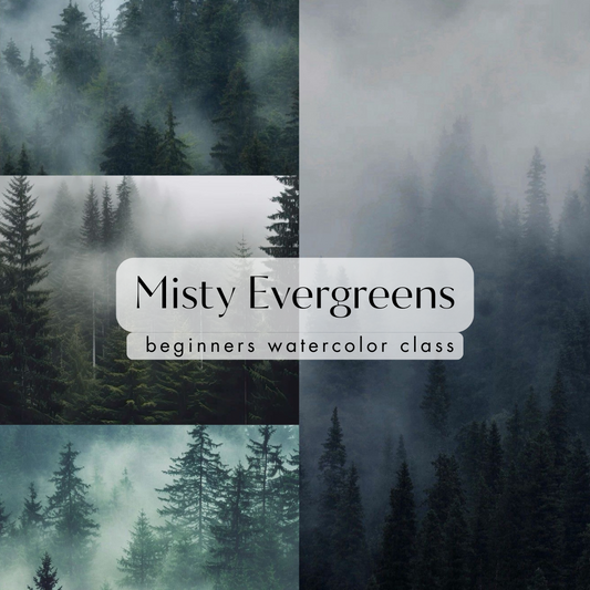 Misty Evergreens Beginner's Watercolor Class at Island Lake Inn