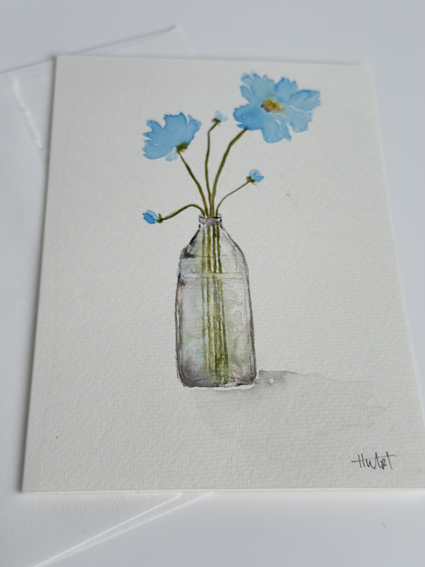 "Morning Blue" Original Watercolor Card