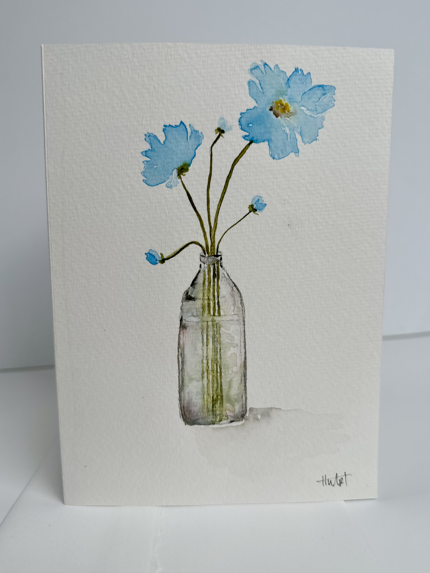 "Morning Blue" Original Watercolor Card