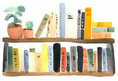 Load image into Gallery viewer, She's Got Mail Books on a Bookshelf Watercolor Class
