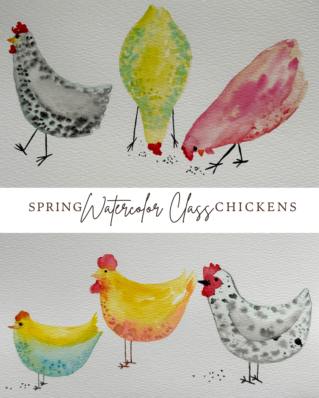 Spring Chickens Watercolor Class at the Duluth Tap Exchange