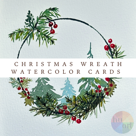 Christmas Wreath Watercolor Cards Class at Island Lake Inn