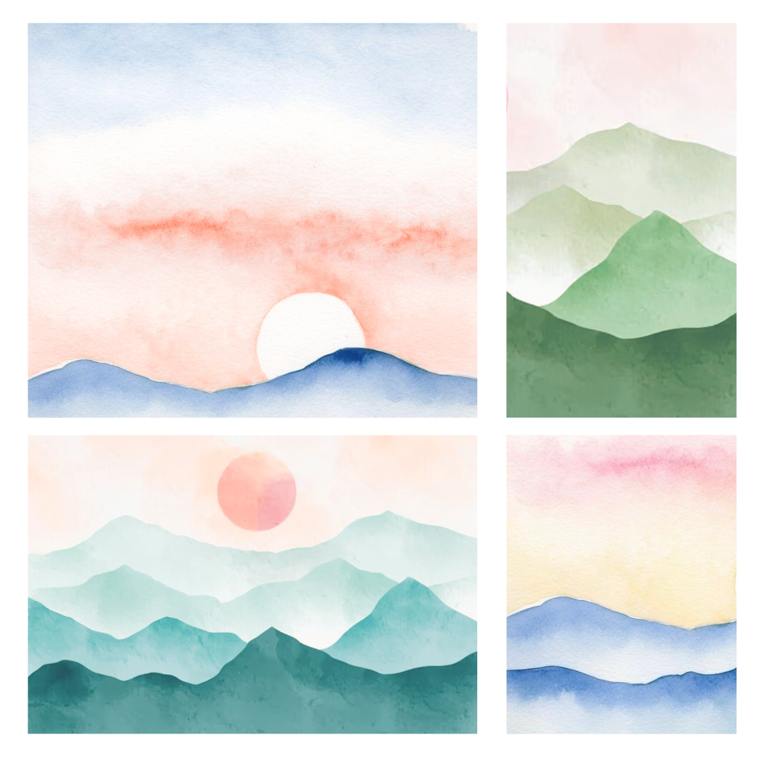 Watercolor Mountain Landscape Beginners Class